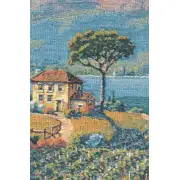 Lakeside Vineyard Left Belgian Tapestry Cushion | Close Up 2