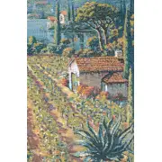 Lakeside Vineyard Right Belgian Tapestry Cushion | Close Up 2