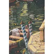 Varenna Reflections Boat Belgian Tapestry Cushion | Close Up 2