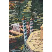 Varenna Reflections Boat II Belgian Tapestry Cushion | Close Up 2