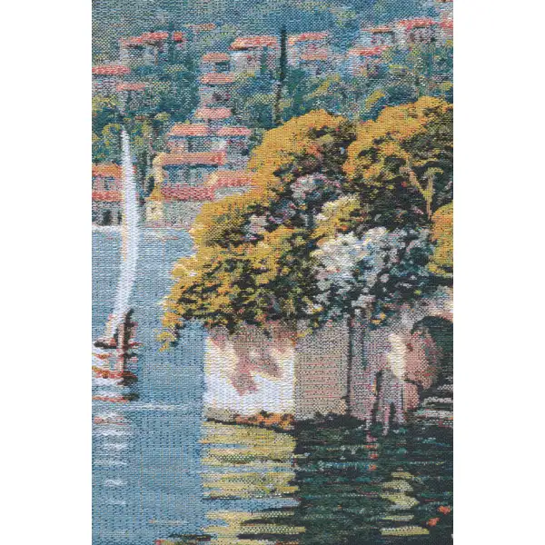 C Charlotte Home Furnishings Inc Varenna Reflections Village Left Belgian Tapestry Cushion - 17 in. x 17 in. Cotton by Robert Pejman | Close Up 2