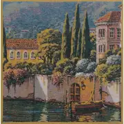 Varenna Reflections Village Right Belgian Tapestry Cushion | Close Up 1