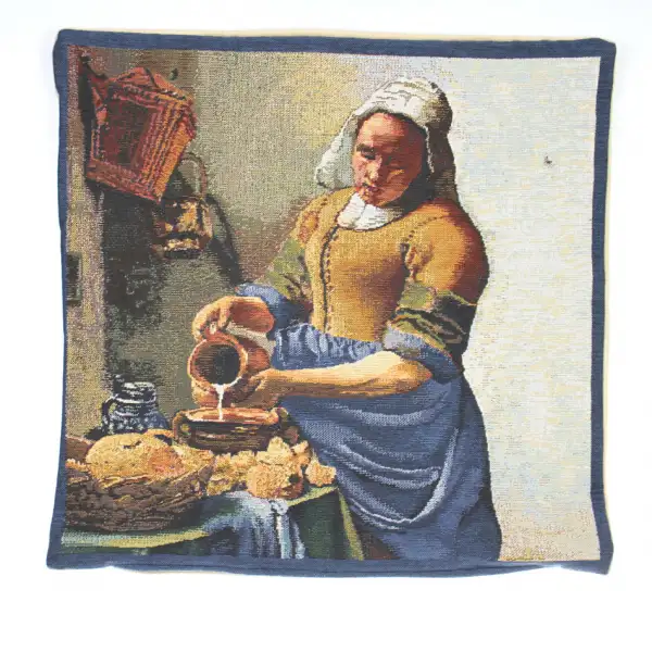 Servant Girl I Belgian Tapestry Cushion | Close Up 2