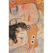 Mother And Child 1 Belgian Tapestry Cushion - 17 in. x 17 in. Cotton by Gustav Klimt | Close Up 2