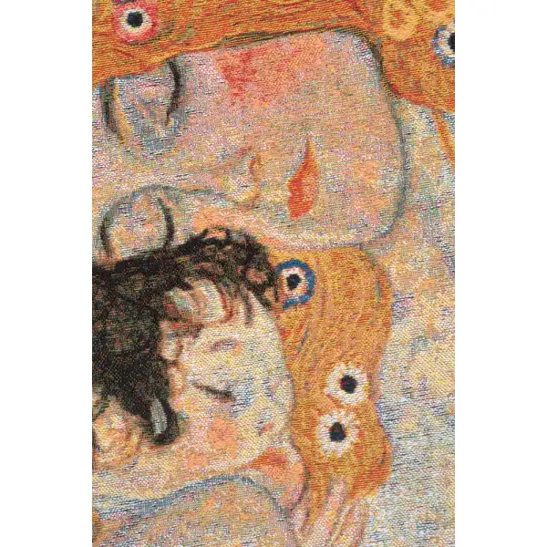 Mother And Child 1 Belgian Tapestry Cushion - 17 in. x 17 in. Cotton by Gustav Klimt | Close Up 2