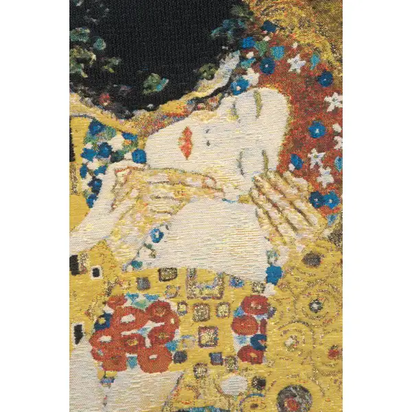 Kiss II Belgian Tapestry Cushion - 17 in. x 17 in. Cotton by Gustav Klimt | Close Up 2