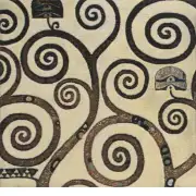 Lebensbaum Branches Belgian Couch Pillow | Close Up 1