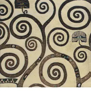 Lebensbaum Branches Belgian Tapestry Cushion - 17 in. x 17 in. Cotton by Gustav Klimt