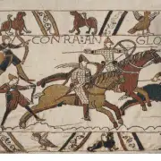 Battle Of Hastings I Belgian Tapestry Cushion - 17 in. x 17 in. Cotton by Charlotte Home Furnishings | Close Up 1