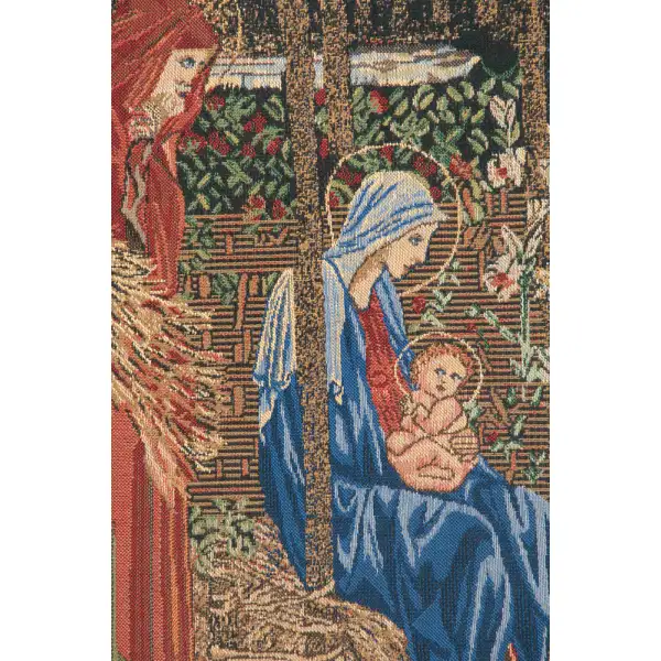 Adoration Of The Magi 1 Belgian Tapestry - 57 in. x 40 in. Cotton/Viscose/Polyester by Edward Burne Jones | Close Up 2