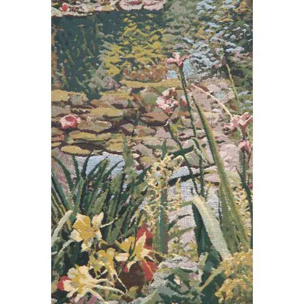 Monet's Garden without Border I Belgian Tapestry Wall Hanging | Close Up 1