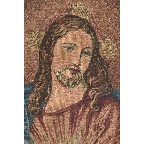 Heart Of Jesus European Tapestries - 13 in. x 18 in. Cotton/viscose/goldthreadembellishments by Alberto Passini | Close Up 1