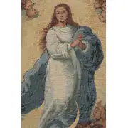 Murillo Madonna European Tapestries - 12 in. x 17 in. Cotton/viscose/goldthreadembellishments by Alberto Passini | Close Up 1