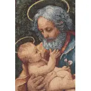 Saint Joseph European Tapestries - 12 in. x 17 in. Cotton/viscose/goldthreadembellishments by Alberto Passini | Close Up 1