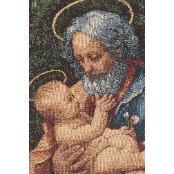 Saint Joseph European Tapestries - 12 in. x 17 in. Cotton/viscose/goldthreadembellishments by Alberto Passini | Close Up 1