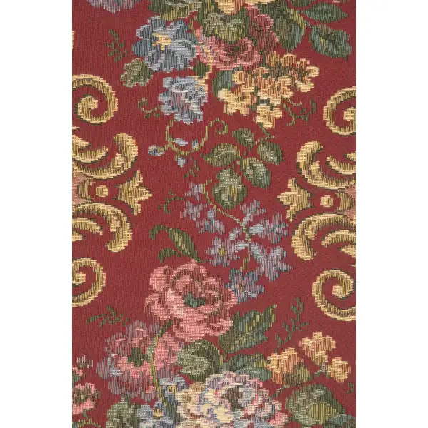 Fancy Flowers II Belgian Table Runner - 12 in. x 32 in. Cotton by Charlotte Home Furnishings | Close Up 2