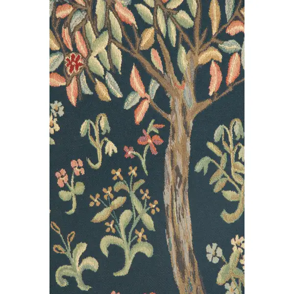 The Pastel Tree Portiere Belgian Tapestry - 24 in. x 70 in. Cotton/Viscose/Polyester by William Morris | Close Up 2