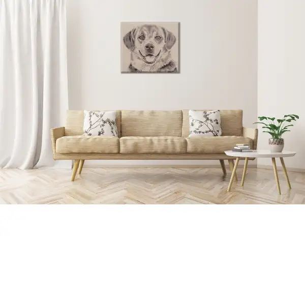 Happy Canine Stretched Wall Tapestry | Life Style 1