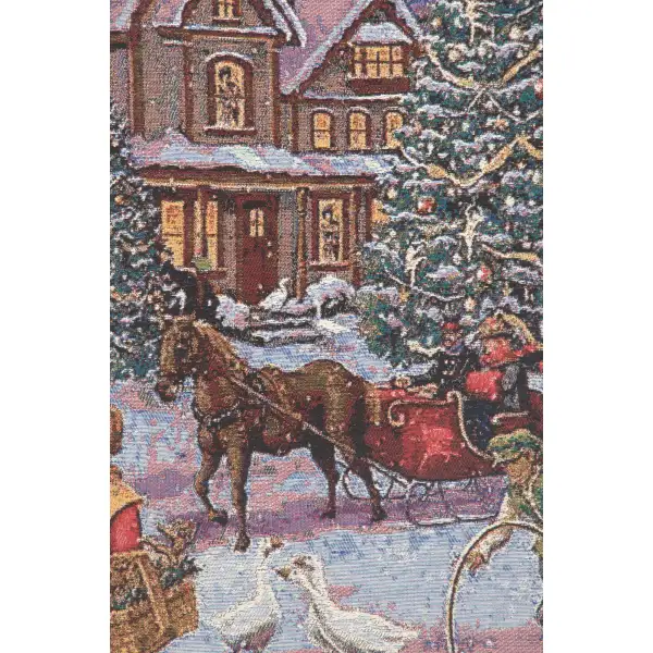 Carolers Stretched Wall Tapestry | Close Up 2