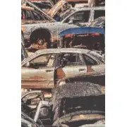 The Car Junkyard Stretched Wall Tapestry | Close Up 1