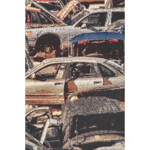 The Car Junkyard Stretched Wall Tapestry | Close Up 1