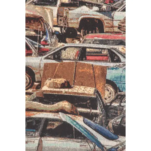 The Car Junkyard Stretched Wall Tapestry | Close Up 2