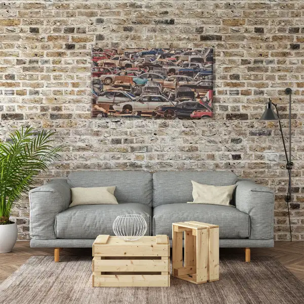 The Car Junkyard Stretched Wall Tapestry | Life Style 1