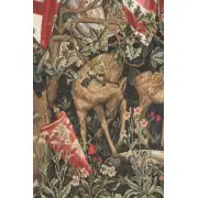 Verdure With Reindeer I Belgian Tapestry Wall Hanging - 46 in. x 26 in. Cotton/Viscose/Polyester by Edward Burne Jones | Close Up 2