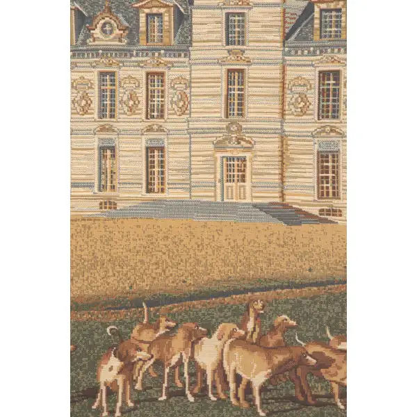 Cheverny I Belgian Tapestry Wall Hanging - 57 in. x 41 in. Cotton/Viscose/Polyester by Charlotte Home Furnishings | Close Up 2