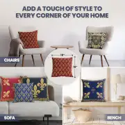 Fleur de Lys Rouge IV Belgian Sofa Pillow Cover | Application