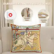 Chevaliers De St. Gregoire I Belgian Cushion Cover - 16 in. x 16 in. Cotton/Viscose/Polyester by Charlotte Home Furnishings Inc | Feature