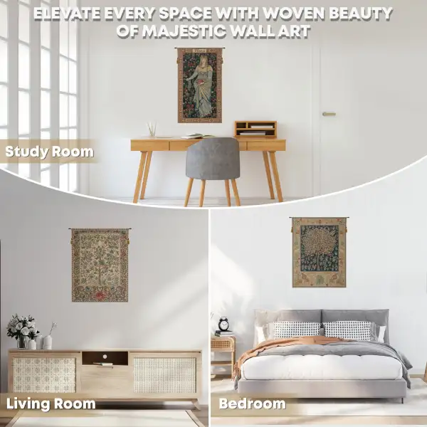 Tree of Life Red William Morris Belgian Wall Tapestry | Application