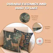 Unicorn and Does Forest Blue French Couch Cushion | Feature