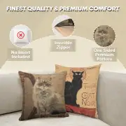 Cat With Harp Belgian Cushion Cover - 18 in. x 18 in. Cotton by Charlotte Home Furnishings | Feature