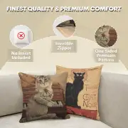 Cat With Piano Belgian Cushion Cover - 18 in. x 18 in. Cotton by Charlotte Home Furnishings | Feature