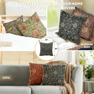 C Charlotte Home Furnishings Inc The Tree of Life II Belgian Cushion Cover - 16 in. x 16 in. Cotton/Viscose/Polyester by William Morris