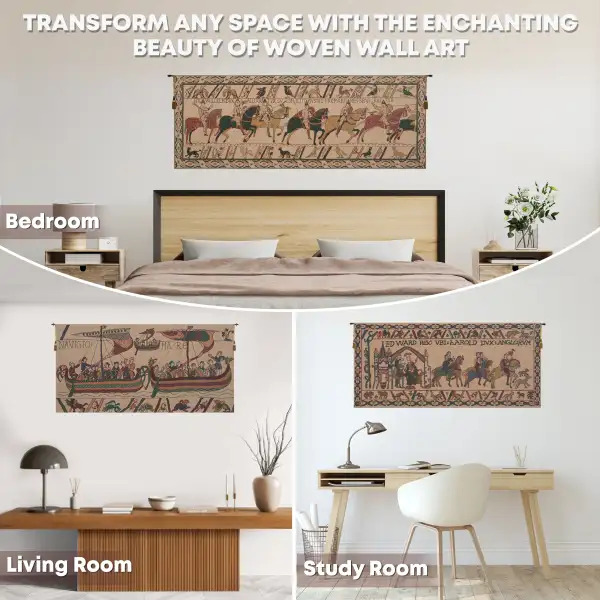 Bayeux King Harold Belgian Tapestry - 69 in. x 18 in. Cotton/Viscose/Polyester by Charlotte Home Furnishings Inc | Application