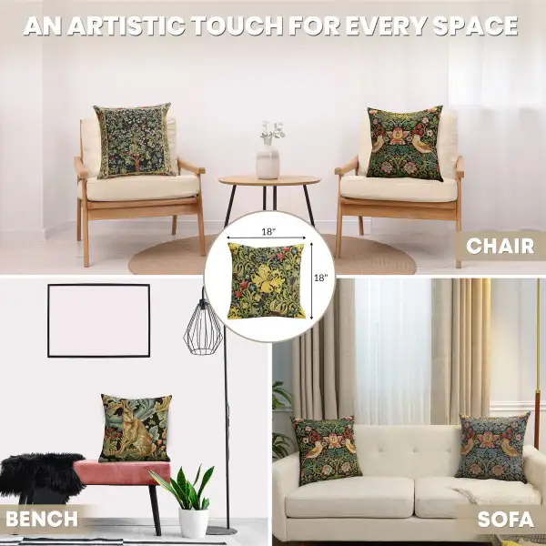 Golden Lily Black William Morris Belgian Sofa Pillow Cover | Application