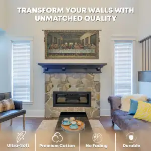 Last Supper III Italian Tapestry - 54 in. x 30 in. Cotton/Polyester/Viscose by Leonardo da Vinci