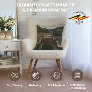 The Lamb Of God Belgian Cushion Cover - 18 in. x 18 in. Cotton/Viscose/Polyester by Jan and Hubert van Eyck