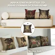 Cat With Crown B Belgian Cushion Cover - 18 in. x 18 in. Cotton by Charlotte Home Furnishings | Application