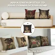 Cat With Hat A Belgian Cushion Cover - 18 in. x 18 in. Cotton by Charlotte Home Furnishings | Application