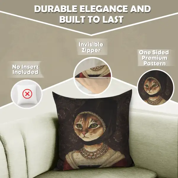 Cat With Hat A Belgian Cushion Cover - 18 in. x 18 in. Cotton by Charlotte Home Furnishings | Feature