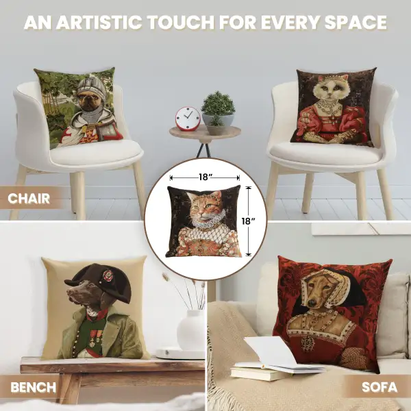 Ginger Cat Sisi Belgian Cushion Cover - 18 in. x 18 in. Cotton by Charlotte Home Furnishings Inc | Application