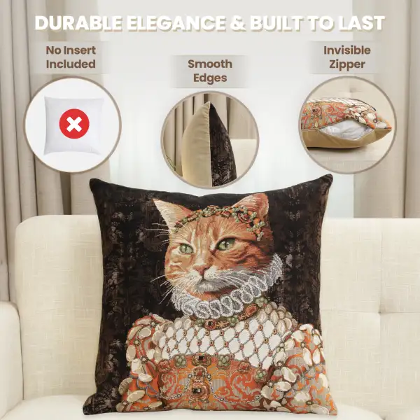 Ginger Cat Sisi Belgian Cushion Cover - 18 in. x 18 in. Cotton by Charlotte Home Furnishings Inc | Feature