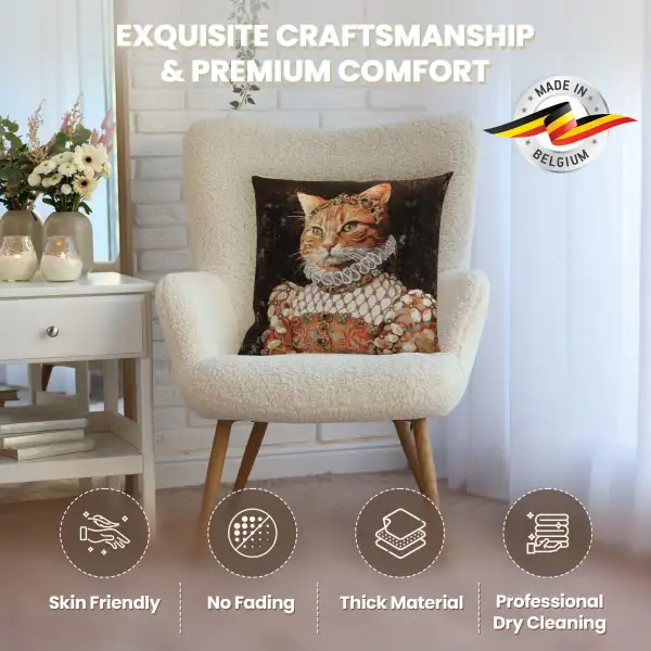 Ginger Cat Sisi Belgian Cushion Cover - 18 in. x 18 in. Cotton by Charlotte Home Furnishings Inc | Quality