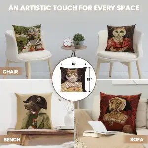 Grey Cat Sisi Belgian Cushion Cover - 18 in. x 18 in. Cotton by Charlotte Home Furnishings Inc