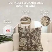Peony Grey A Tapestry Cushion Cover - 19 in. x 19 in. Cotton by Charlotte Home Furnishings Inc | Feature