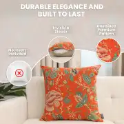 Peony Orange A Tapestry Cushion Cover - 19 in. x 19 in. Cotton by Charlotte Home Furnishings Inc | Feature