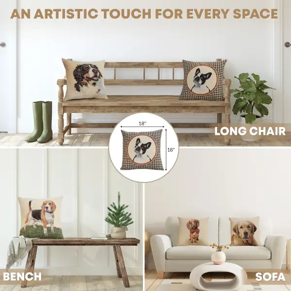 French Bulldog Cushion Cover - 18 in. x 18 in. Cotton/Polyester/Acrylic by Charlotte Home Furnishings Inc | Application